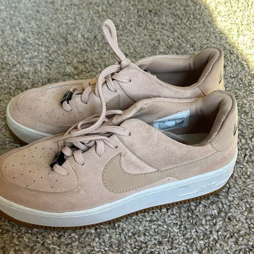 Nike Air Force 1 Sage Low Particle Beige Suede Shoes AR5339-201